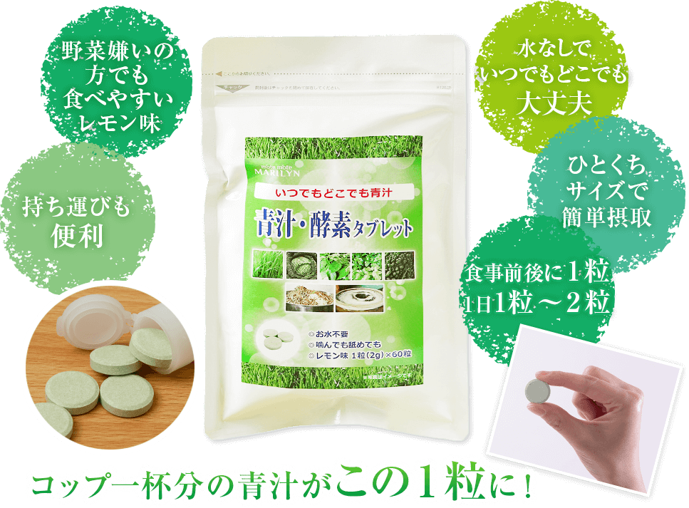 コップ一杯分の青汁がこの1粒に!