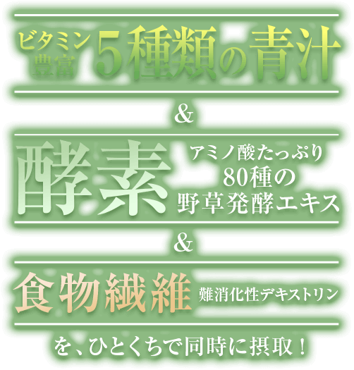 5種類の青汁&酵素&食物繊維