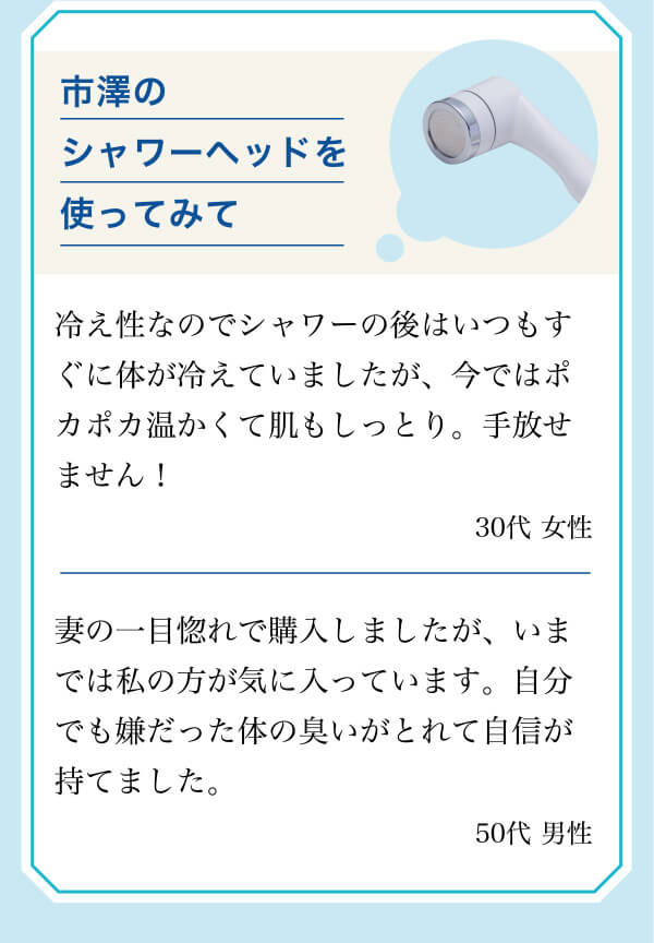 市澤のシャワーヘッドを使ってみて