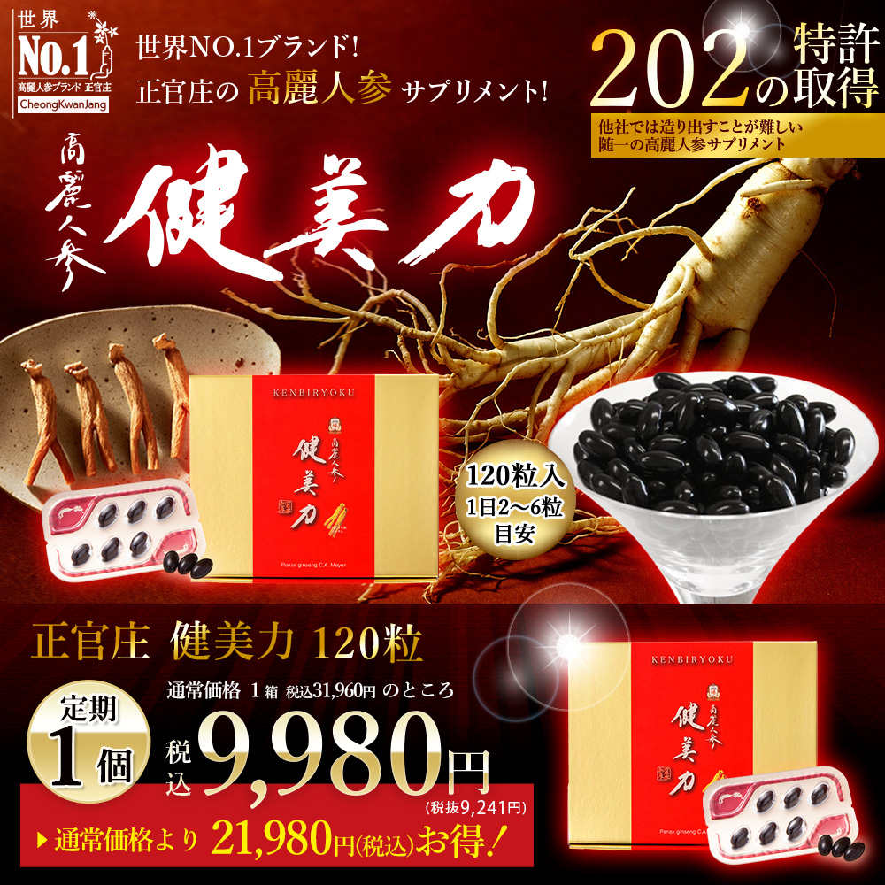 高濃度紅参サプリメント 正官庄 高麗人参 健美力 定期購入 高濃度紅参サプリメント 正官庄 高麗人参 健美力 定期購入