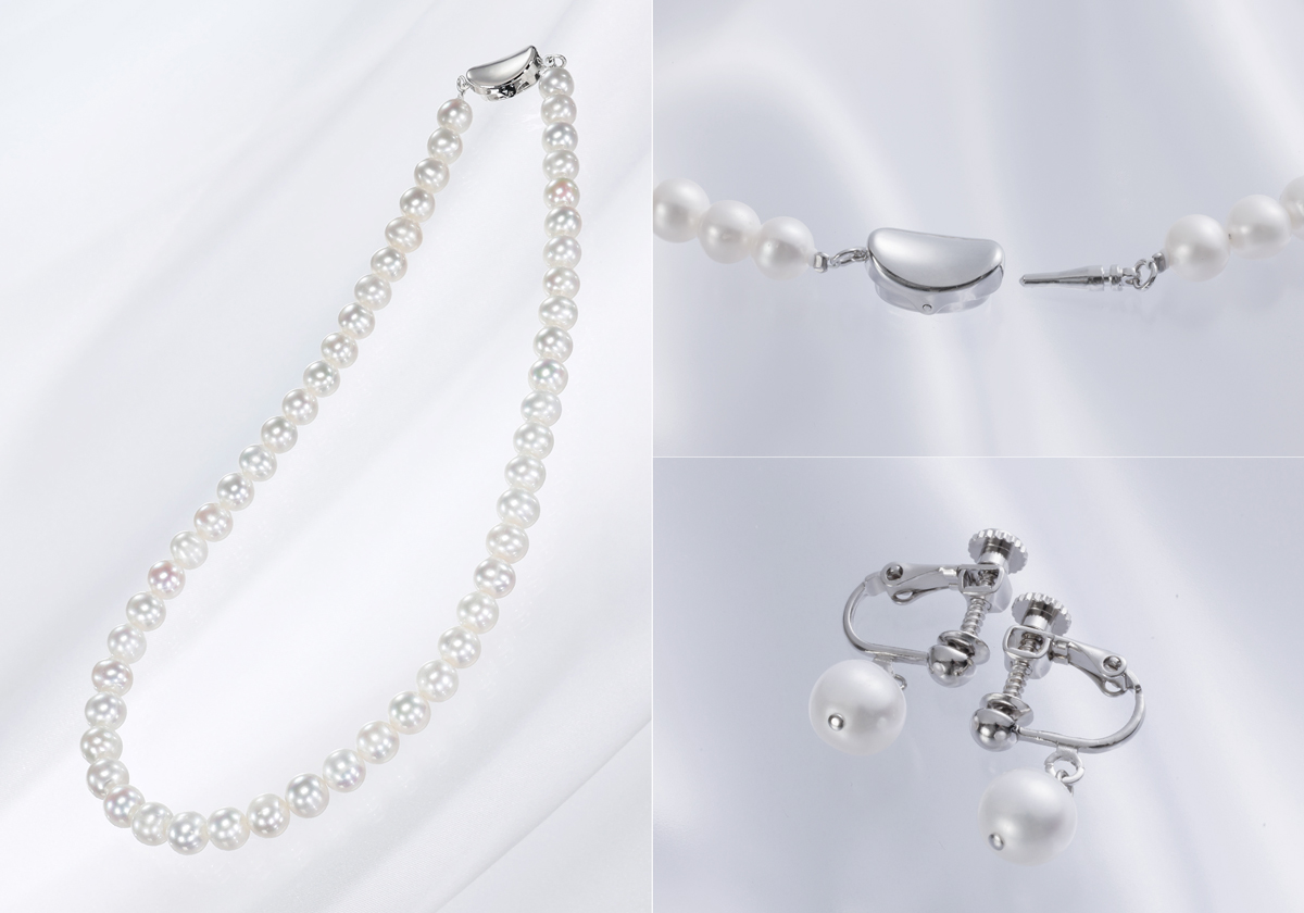 湖水真珠のネックレス＆イヤリング