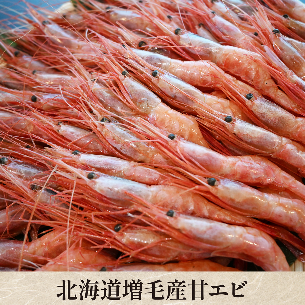 とろけるような食感と甘さ！北海道増毛産 甘エビ1kg【クール便（冷凍）：送料＋330円】