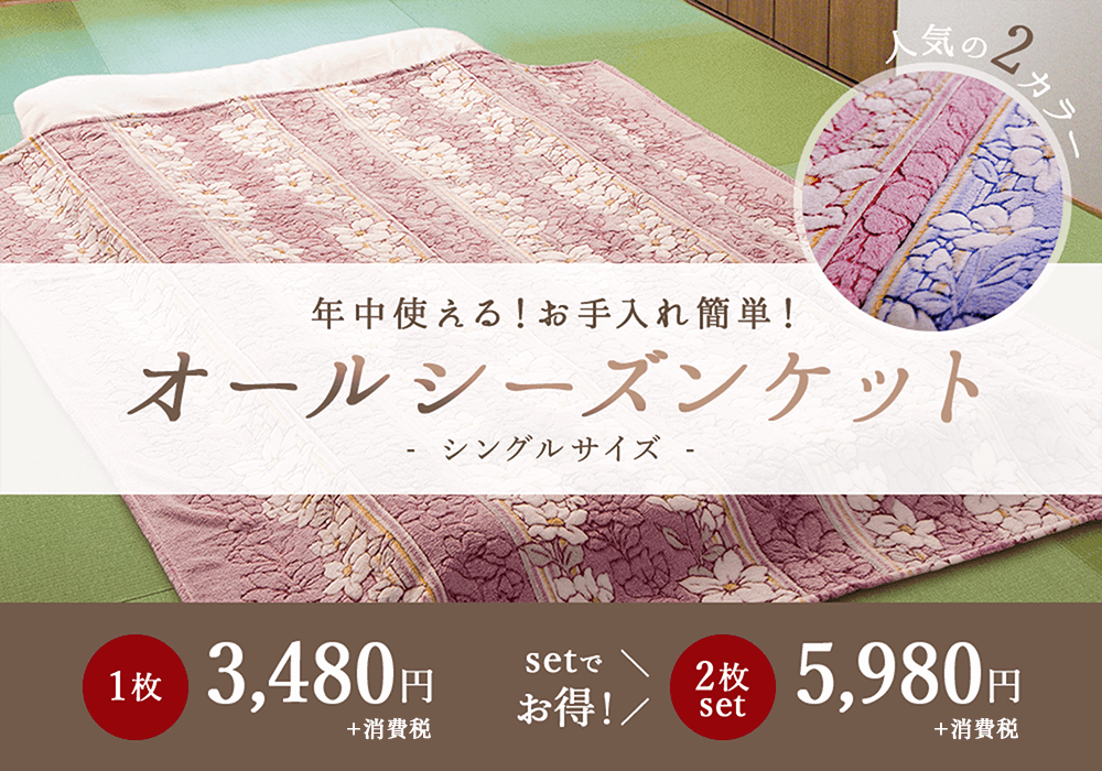 年中使える!お手入れ簡単!オールシーズンケット